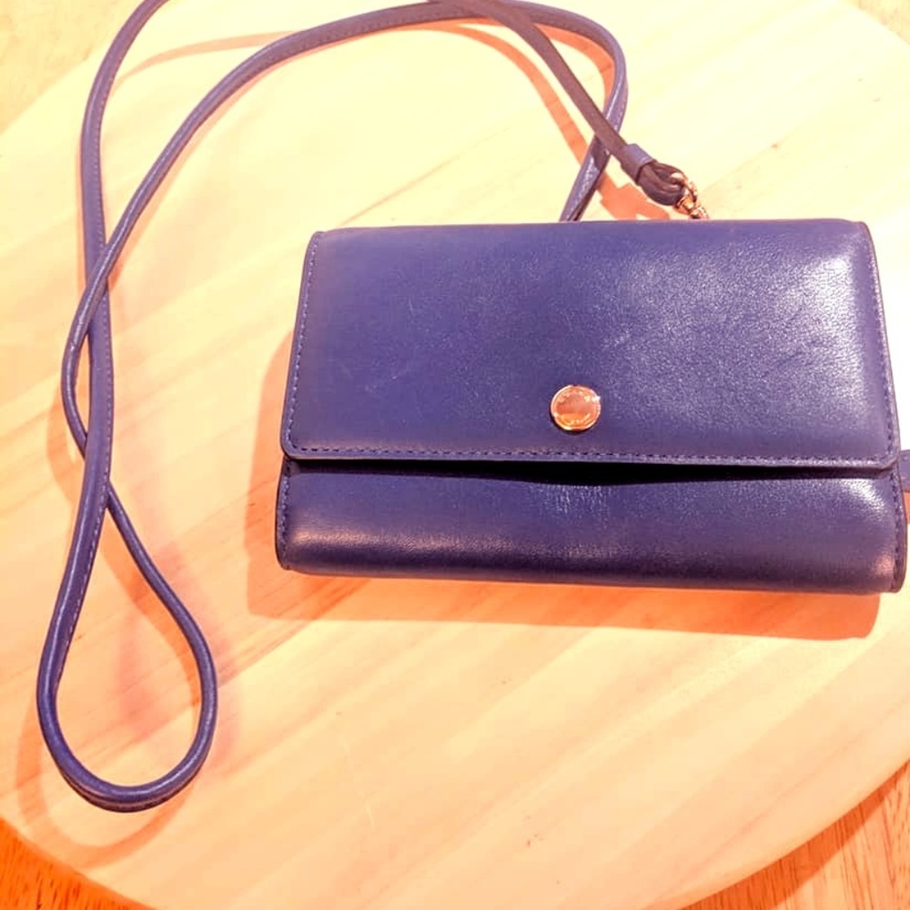 Coach 63154 Smooth Leather Crossbody  (blue)
